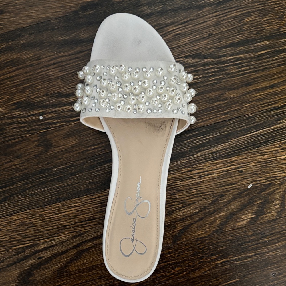 Jessica Simpson Pearl Embellished Sandals - Cream - Picture 2 of 5